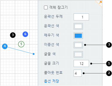 콜아웃 번호 및 크기 설정