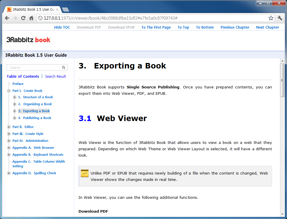 Web Viewer Screen