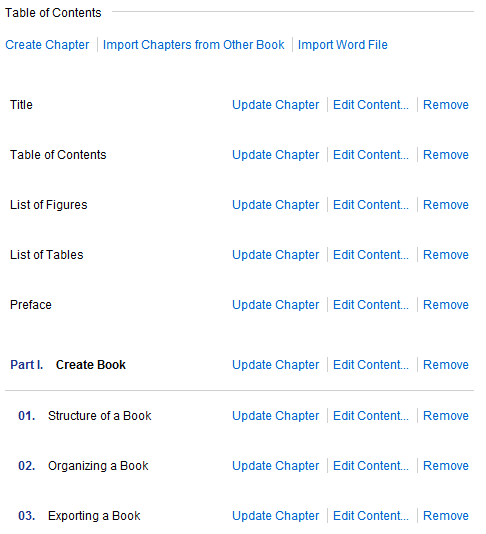 Changing the Order of Table of Contents