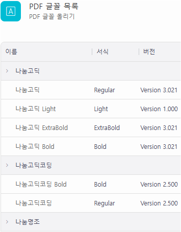 글꼴 패밀리