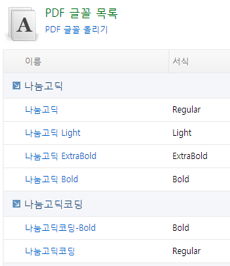 글꼴 패밀리