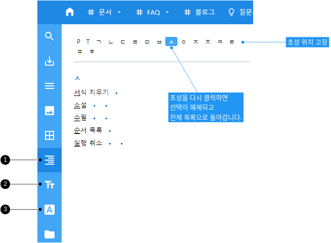 웹 뷰어에서 찾아보기, 용어, 약어 목록 보기