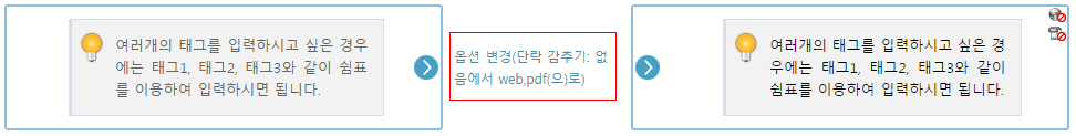 단락의 옵션을 비교하는 모습