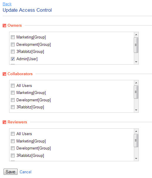 Update Access Control