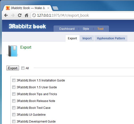 Exporting the Book Contents Only