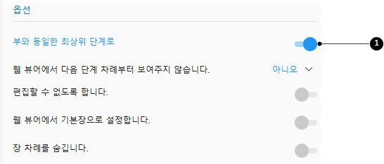부와 동일한 최상위 단계로